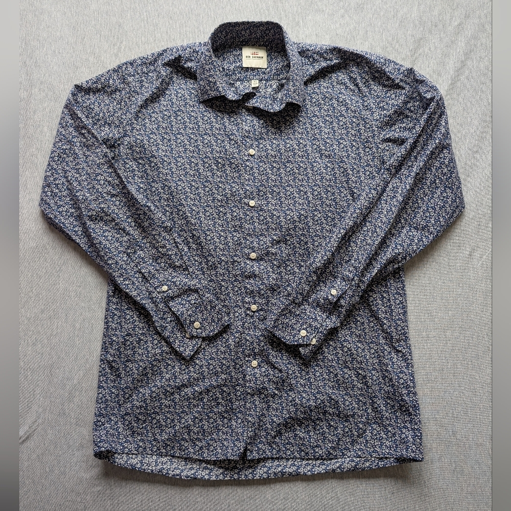 Ben Sherman Blue Floral Dress Shirt